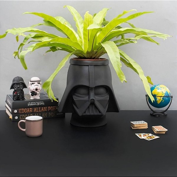 Cachepot de Plástico Para Planta - Darth Vader - Star Wars - 29cm - 1 unidade - Disney Original - Usare