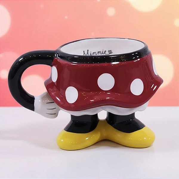 Caneca Enfeite Decorativo Minnie Mouse - 300ml - Disney Original - 1 Un - Zona Criativa