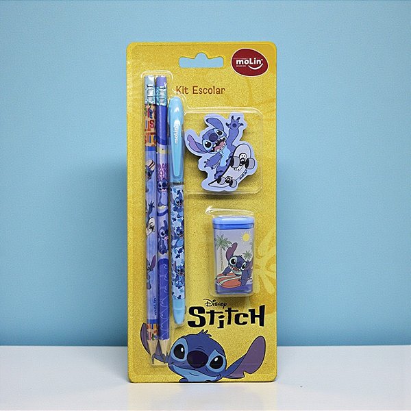 Kit Escolar - Stitch - 5 Itens - 1 unidade - Disney Original - Molin
