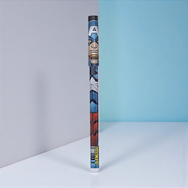 Caneta Capitão América - Esferográfica Preto - Vingadores - Disney Original - 1 unidade - Molin
