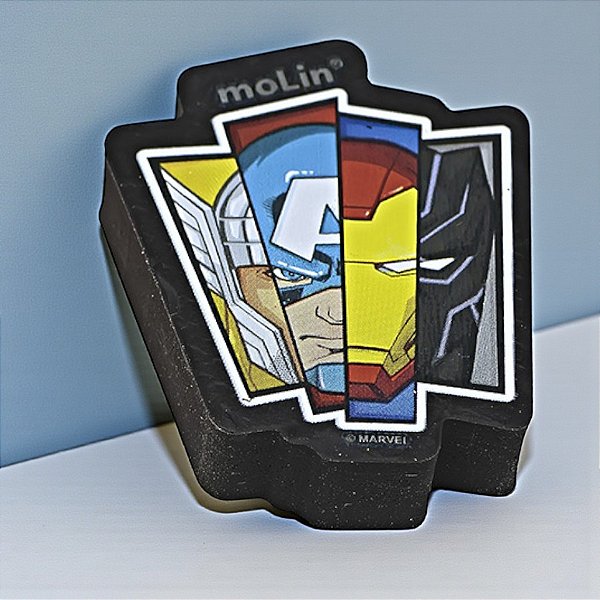 Borracha Escolar Vingadores -  Preto - 4cm - Disney Original - 1 unidade - Molin