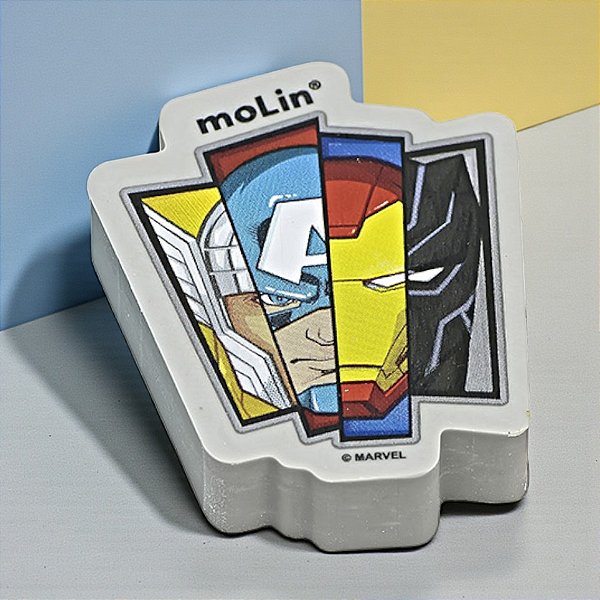 Borracha Escolar Vingadores - Cinza - 4cm - Disney Original - 1 unidade - Molin