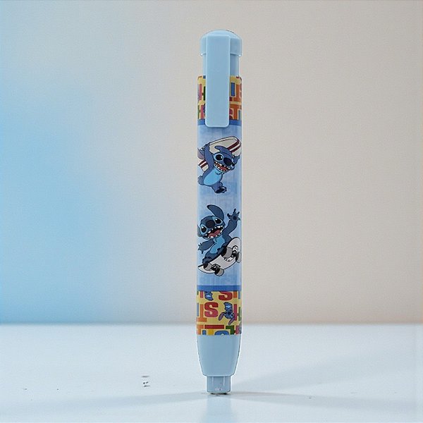 Caneta Borracha Stitch - Azul - 12cm - Disney Original - 1 unidade - Molin
