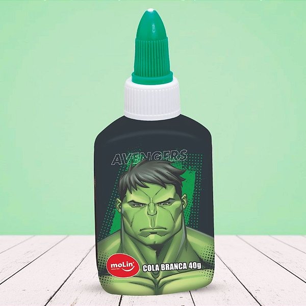 Cola Branca Hulk - Vingadores - 40g - Disney Original - 1 unidade - Molin