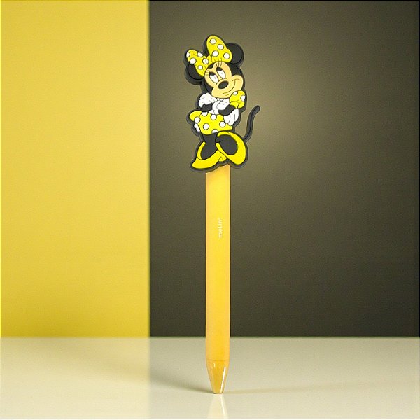 Caneta Minnie - Esferográfica Azul - Amarela - Disney Original - 1 unidade - Molin