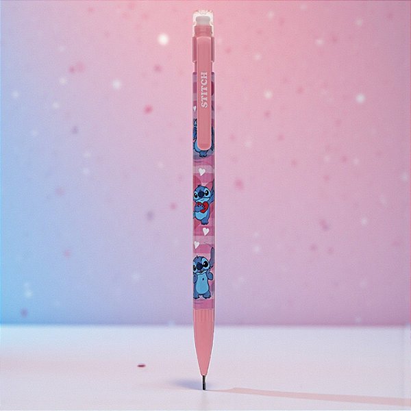 Lapiseira Stitch 0.7mm - Rosa Claro - Disney Original - 1 unidade - Molin
