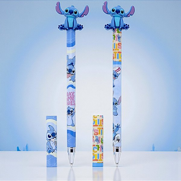 Caneta Stitch 3D - Esferográfica Preto - Azul Sortido - Disney Original - 1 unidade - Molin