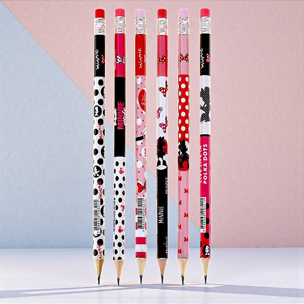 Lápis Minnie Mouse - Grafite HB - Sortido - Disney Original - 1 unidade - Molin