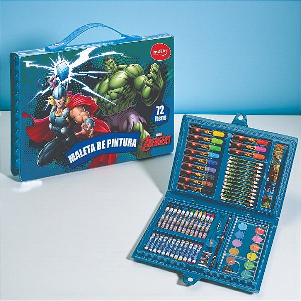 Maleta de Pintura - Vingadores - 72 Itens - 1 unidade - Molin