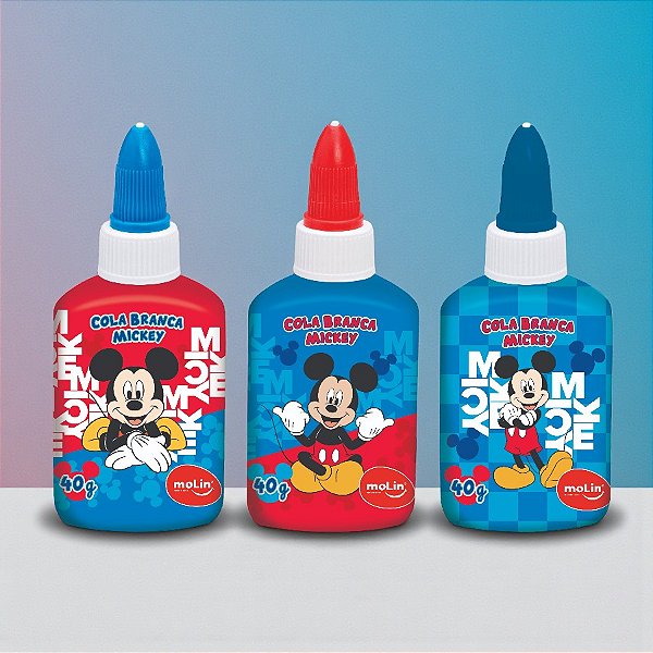 Cola Branca Mickey Mouse - Sortidas - 40g - Disney Original - 1 unidade - Molin