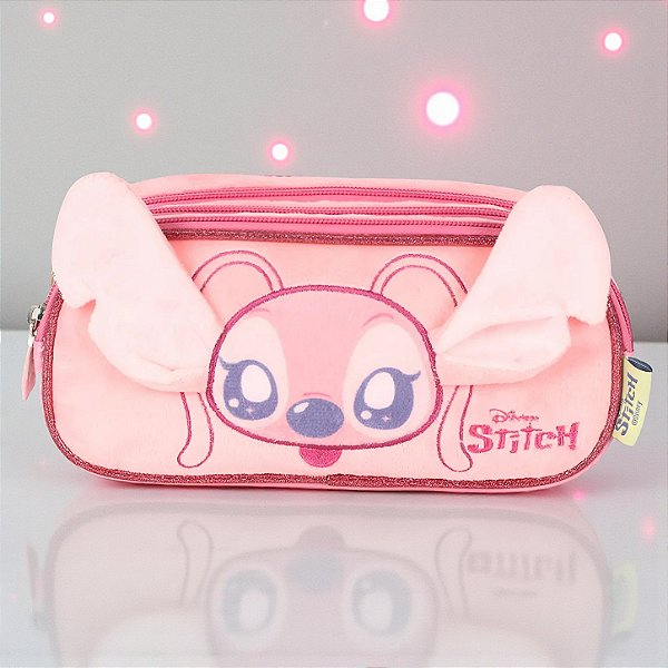 Estojo Triplo com Zíper - Angel - Peluciado - Disney Original - 1 unidade - Luxcel