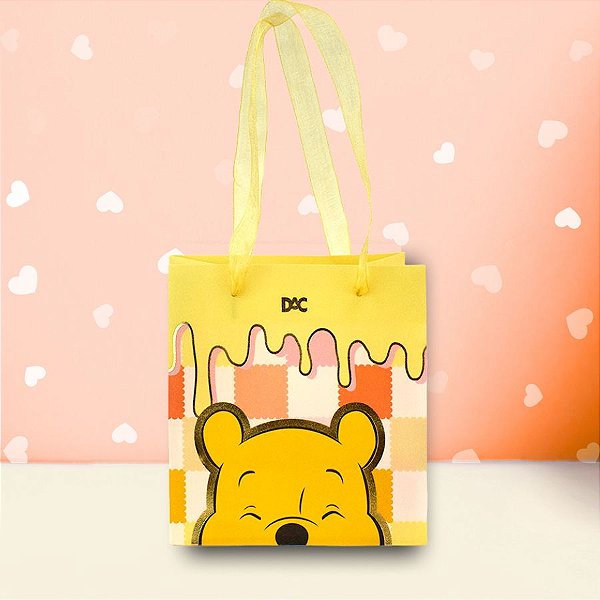 Sacola de Plástico - Ursinho Pooh - 14x13x8cm - Disney Original - 1 unidade - DAC