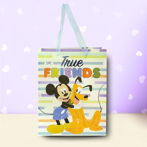 Sacola de Plástico - Mickey Friends - 24x19x8cm - Disney Original - 1 unidade - DAC