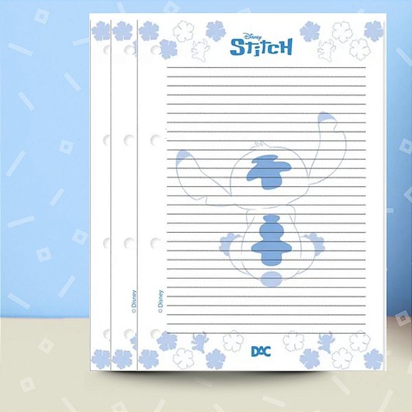 Bloco Refil para Fichário - Stitch - 20x27cm - 96 Folhas - Disney Original - 1 unidade - DAC