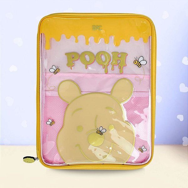 Pasta Universitária com Zíper - Ursinho Pooh Amarelo - 35x26cm - Disney Original - 1 unidade - DAC