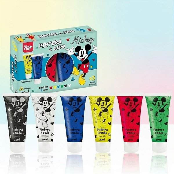 Pintura A Dedo - Mickey Mouse - 6 Cores - Disney Original - 1 unidade - DAC