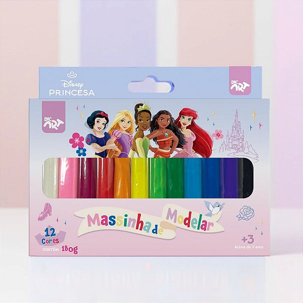 Massinha de Modelar - Princesas - 12 Cores - Disney Original - 1 unidade - DAC