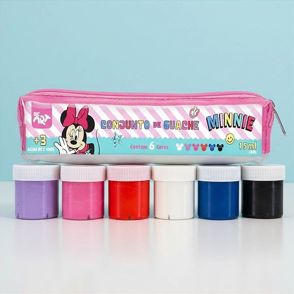 Conjunto Guache - Minnie Mouse - 6 Cores - Disney Original - 1 unidade - DAC