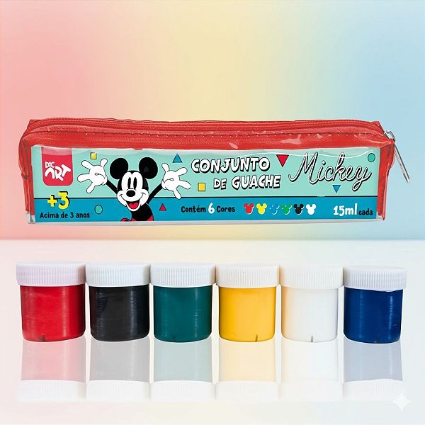Conjunto Guache - Mickey Mouse - 6 Cores - Disney Original - 1 unidade - DAC