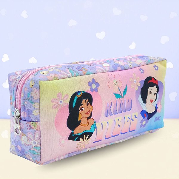 Estojo Simples com Zíper - Princesas - 19x8cm - Disney Original - 1 unidade - DAC