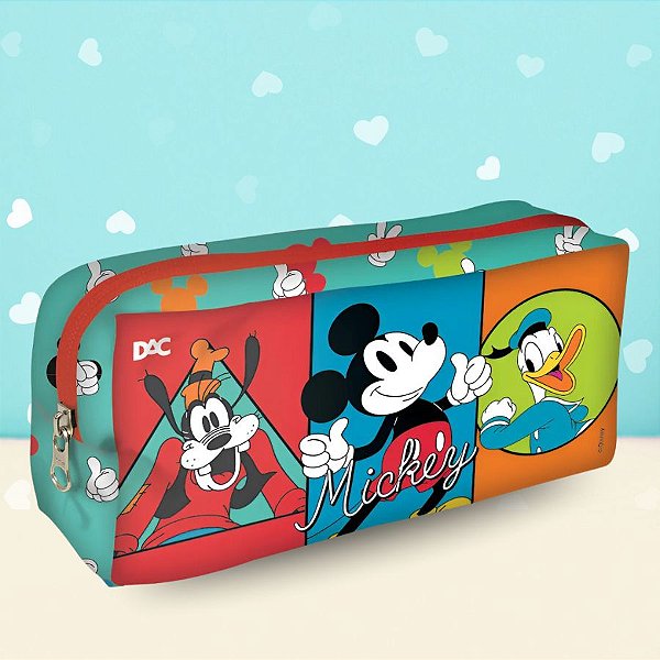 Estojo Simples com Zíper - Mickey Mouse - 19x8cm - Disney Original - 1 unidade - DAC