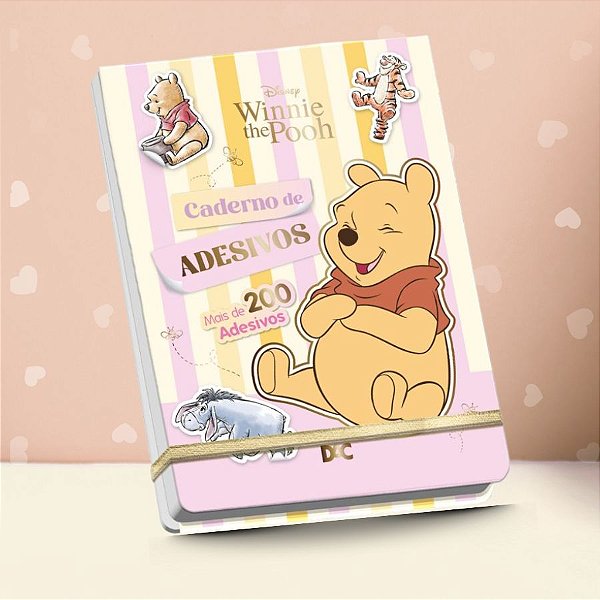 Caderno de Adesivos - Ursinho Pooh - 200 Itens - Disney Original - 1 unidade - DAC