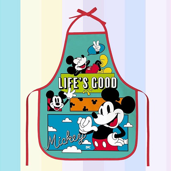 Avental Infantil - Mickey Mouse - 49x39cm - Disney Original - 1 unidade - DAC