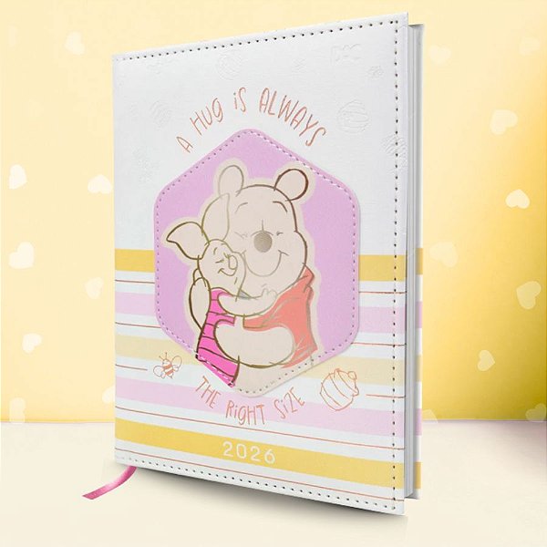 Mini Agenda 2026 Executiva - Ursinho Pooh - 10x13cm - 336 Páginas - Disney Original - 1 unidade - DAC