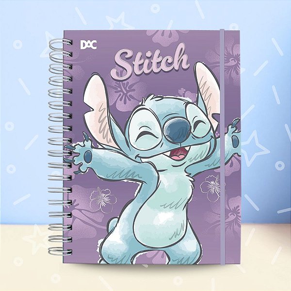Caderno Smart Univ. Folhas Reposicionáveis - Stitch Lilás - 10 Divisórias - 20x27cm - Disney Original - 1 unidade - DAC