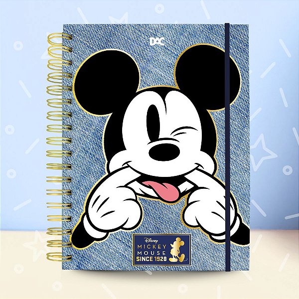 Caderno Smart Univ. Folhas Reposicionáveis - Mickey Mouse Azul  - 10 Div - 20x27cm - Disney Original - 1 unidade - DAC