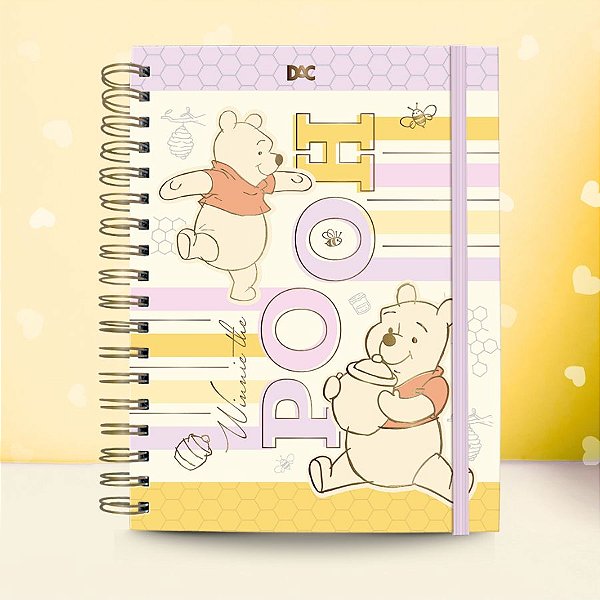 Caderno Smart Colegial Folhas Reposicionáveis - Ursinho Pooh - 10 Divisórias - 17x24cm - Disney Original - 1 unidade - D