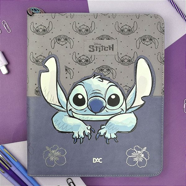 Fichário Universitário Com Zíper - Stitch - 267x328mm - Disney Original - 1 unidade - DAC