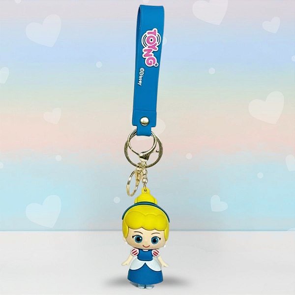 Chaveiro 3D Cinderela - 7cm - Disney Original - 1 unidade - Toyng