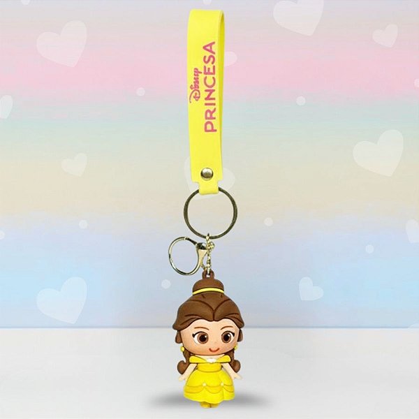 Chaveiro 3D Bela - 7cm - Disney Original - 1 unidade - Toyng