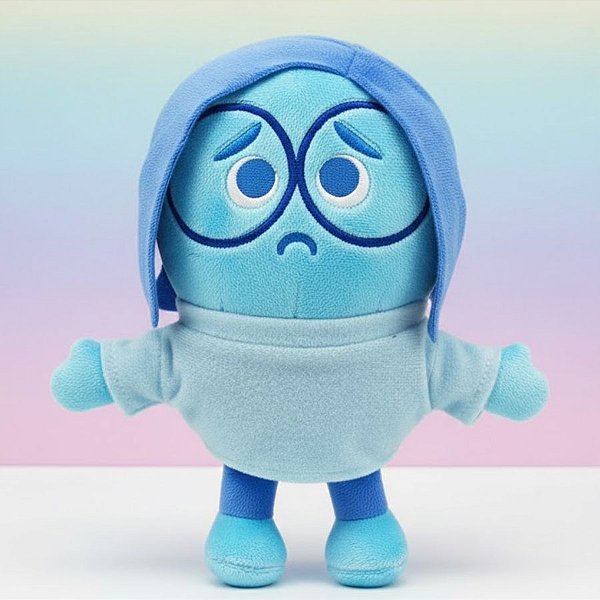 Brinquedo Squish Pelúcia - Tristeza- Divertidamente - 18cm - Disney Original - 1 unidade - Toyng