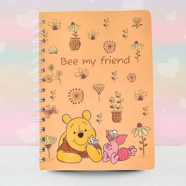 Caderno de Anotações A5 - Ursinho Pooh - 146x206mm - 80 Folhas - Disney Original - 1 unidade - Culturama