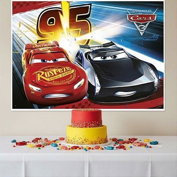 Painel Decorativo - Carros - 126x88cm - Disney Original - 1 unidade - Regina