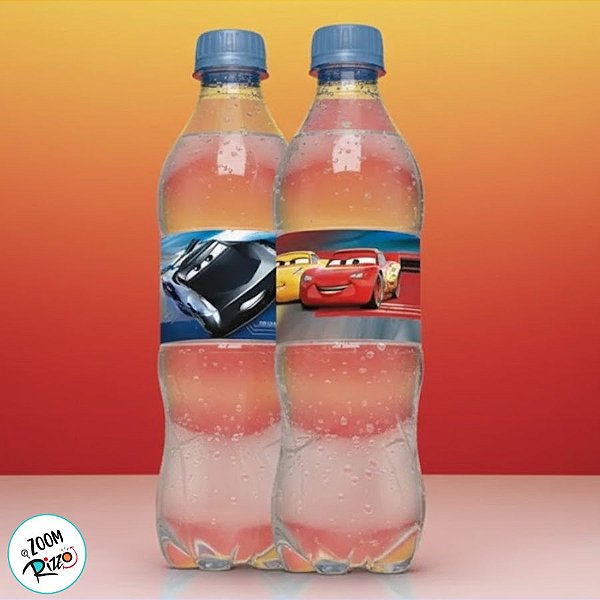 Adesivo Decorativo para Garrafas - Carros - 20x4,5cm - Disney Original - 6 unidades - Regina