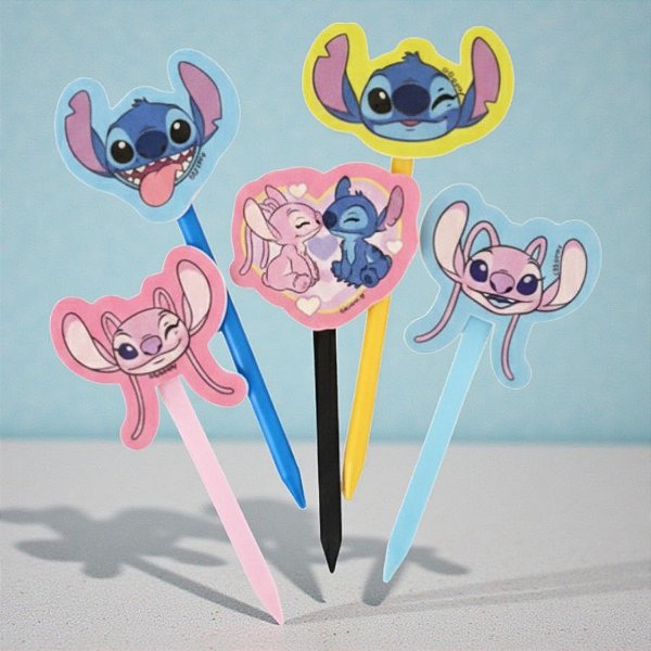 Aplique Imp EVA para Lápis - Stitch - Disney Original - 5 unidades - Piffer