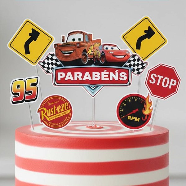 Topo de Bolo - Carros - Disney Original - 1 unidade - Piffer