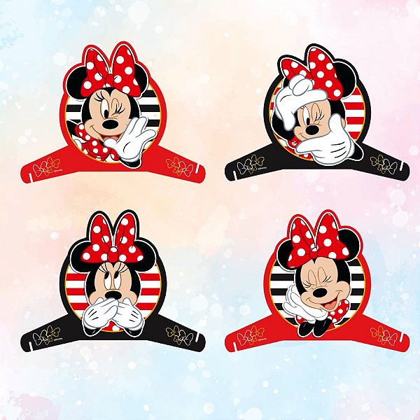 Decoração de Mesa - Minnie Mouse Red - Disney Original - 4 unidades - Piffer
