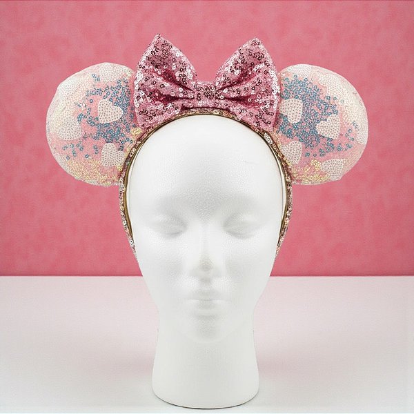 Tiara Minnie Laço Lantejoulas Rosa - Disney Original - 1 unidade - Taimes