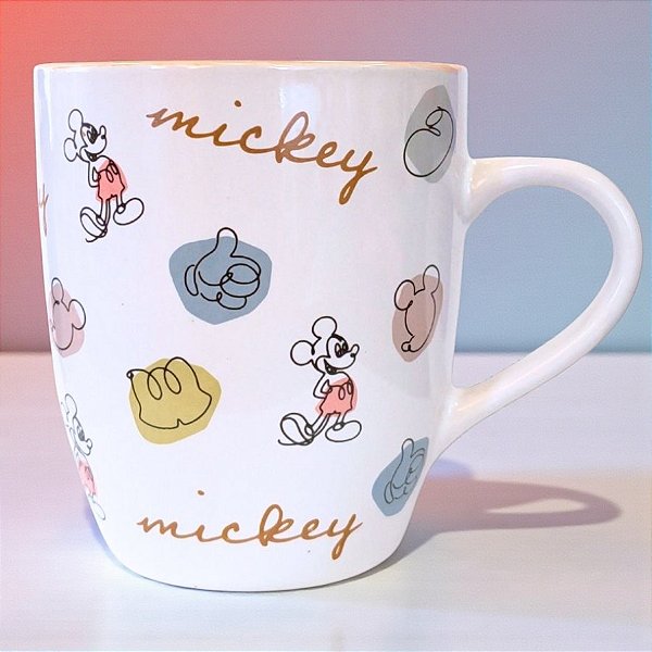 Caneca de Cerâmica - Mickey Mouse - Branca - 330ml - Disney Original - 1 unidade - Tuut