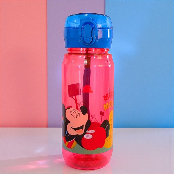 Garrafa de Plástico com Alça - Mickey Mouse - 650ml - Disney Original - 1 unidade - Tuut