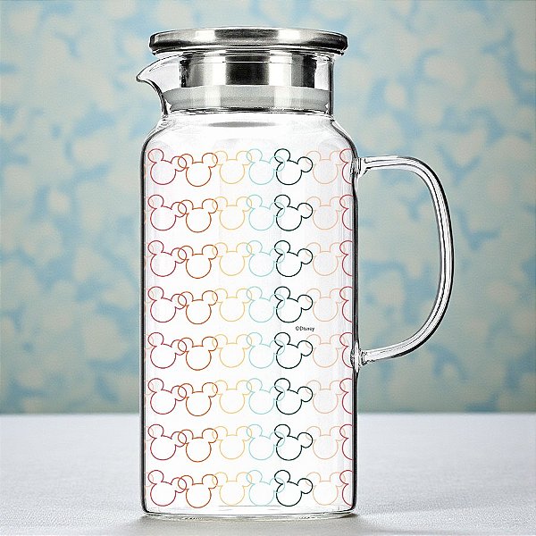 Jarra de Vidro com Tampa Hermética - Mickey Colors - 1,8l - Disney Original - 1 unidade - Tuut
