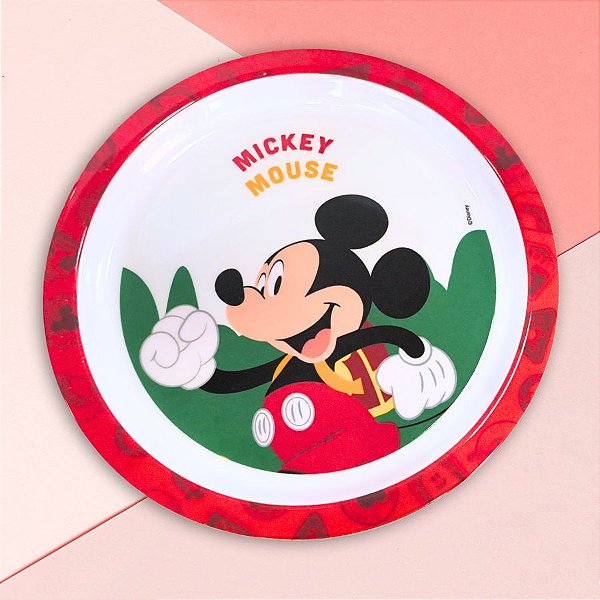 Prato Fundo de Melamine - Mickey Mouse - 21cm - Disney Original - 1 unidade - Tuut