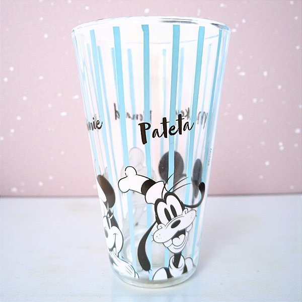 Copo de Vidro - Mickey e Amigos - Azul - 300ml - Disney Original - 1 unidade - Tuut