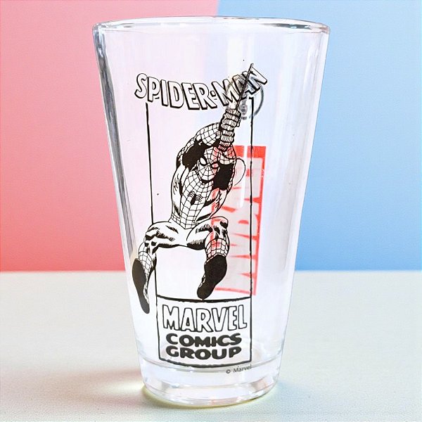 Copo de Vidro - Homem Aranha - Vingadores - 300ml - Disney Original - 1 unidade - Tuut