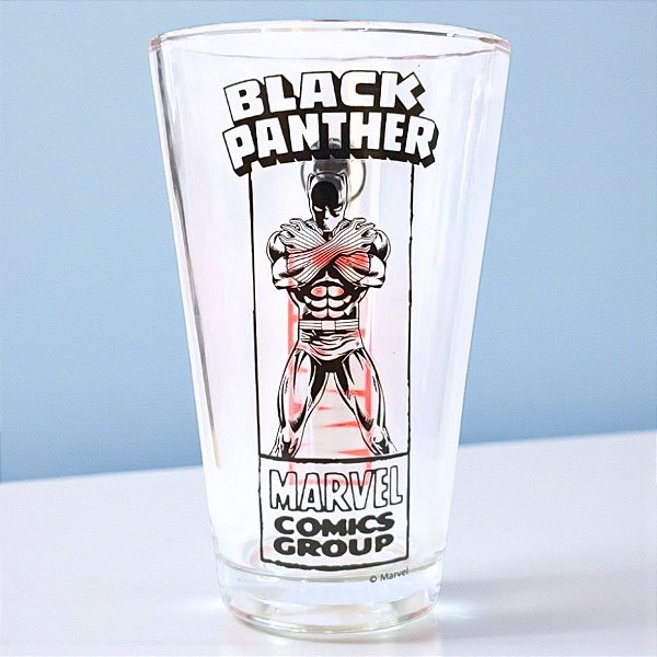 Copo de Vidro - Pantera Negra - Vingadores - 300ml - Disney Original - 1 unidade - Tuut