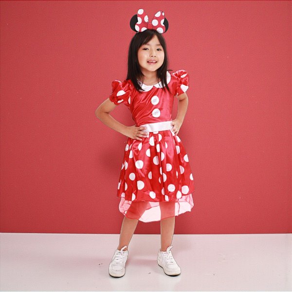 Fantasia Infantil Minnie Mouse - Vestido e Tiara - P - Disney Original - 1 unidade - Novabrink